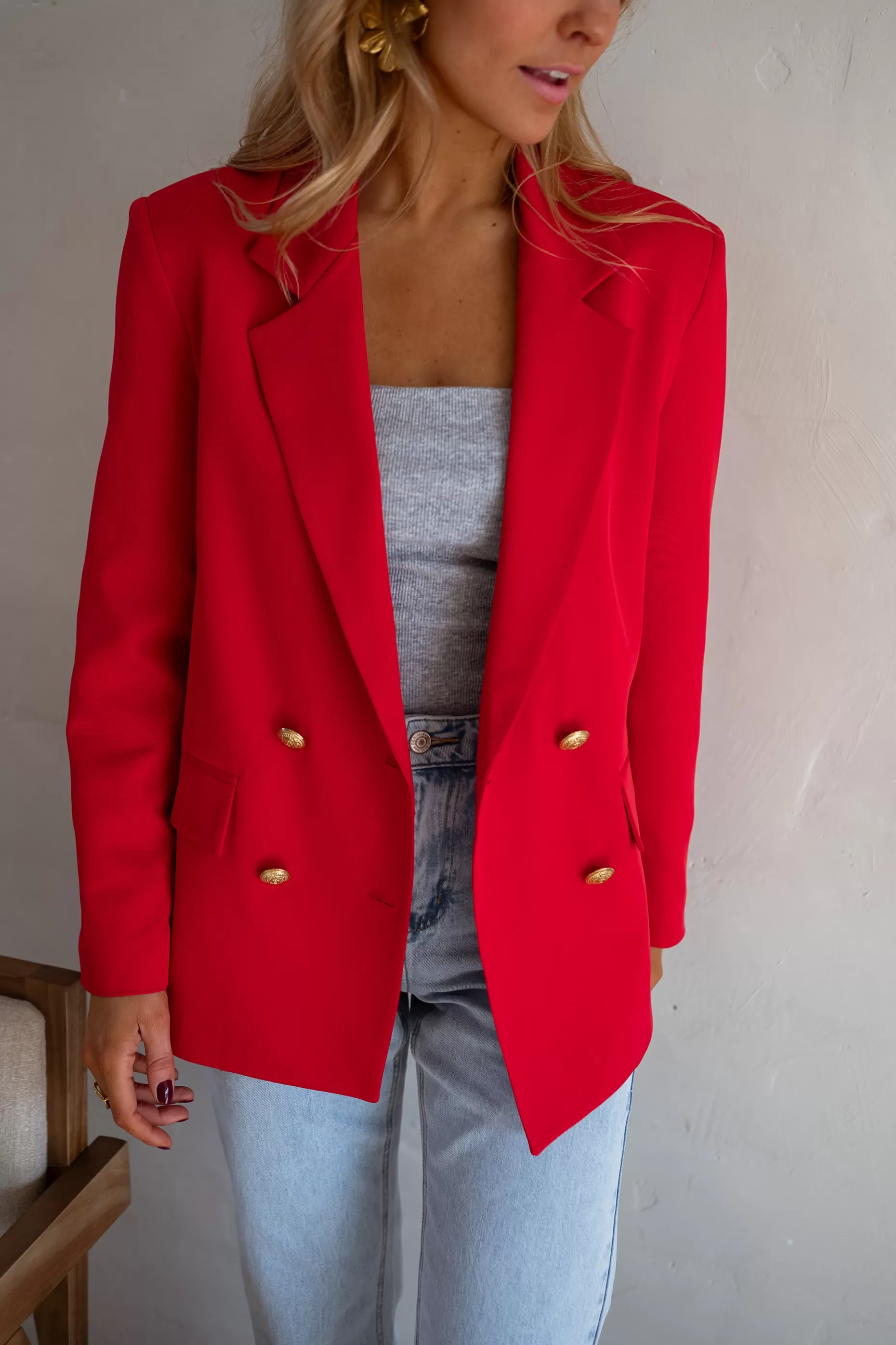 Clearance Blazer Maon - Rouge Vif - Ensemble Moderne & TendanceEasy Clothes Femme Blazers