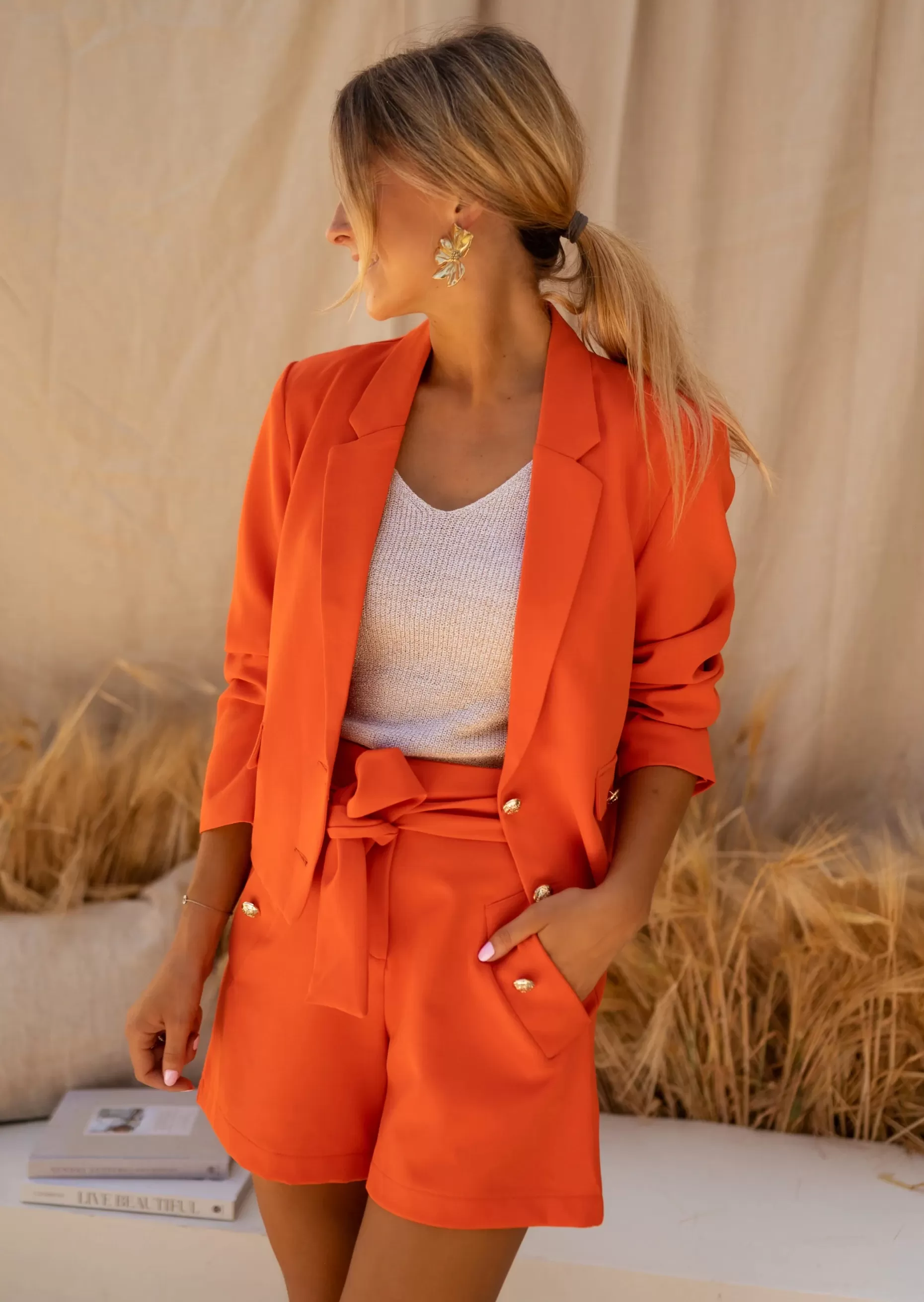 Outlet Blazer Orange - Vêtements Femme - Easy Clothes Femme Blazers