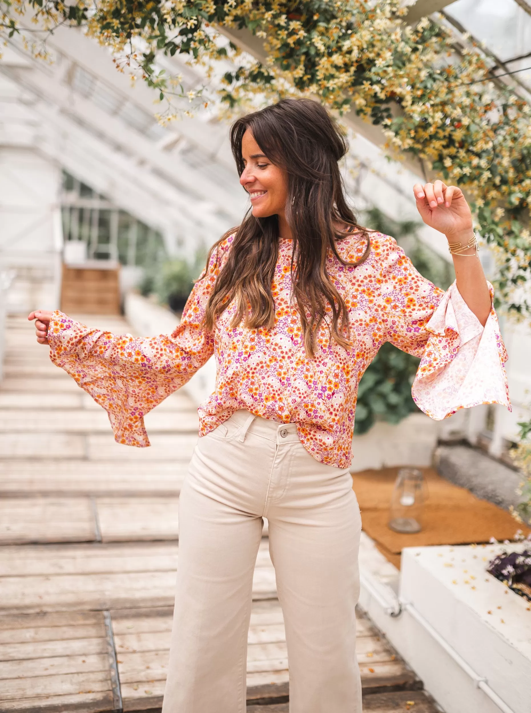 Fashion Blouse Hopi CREATION - orange à motifsEasy Clothes Femme Chemisiers & Blouses