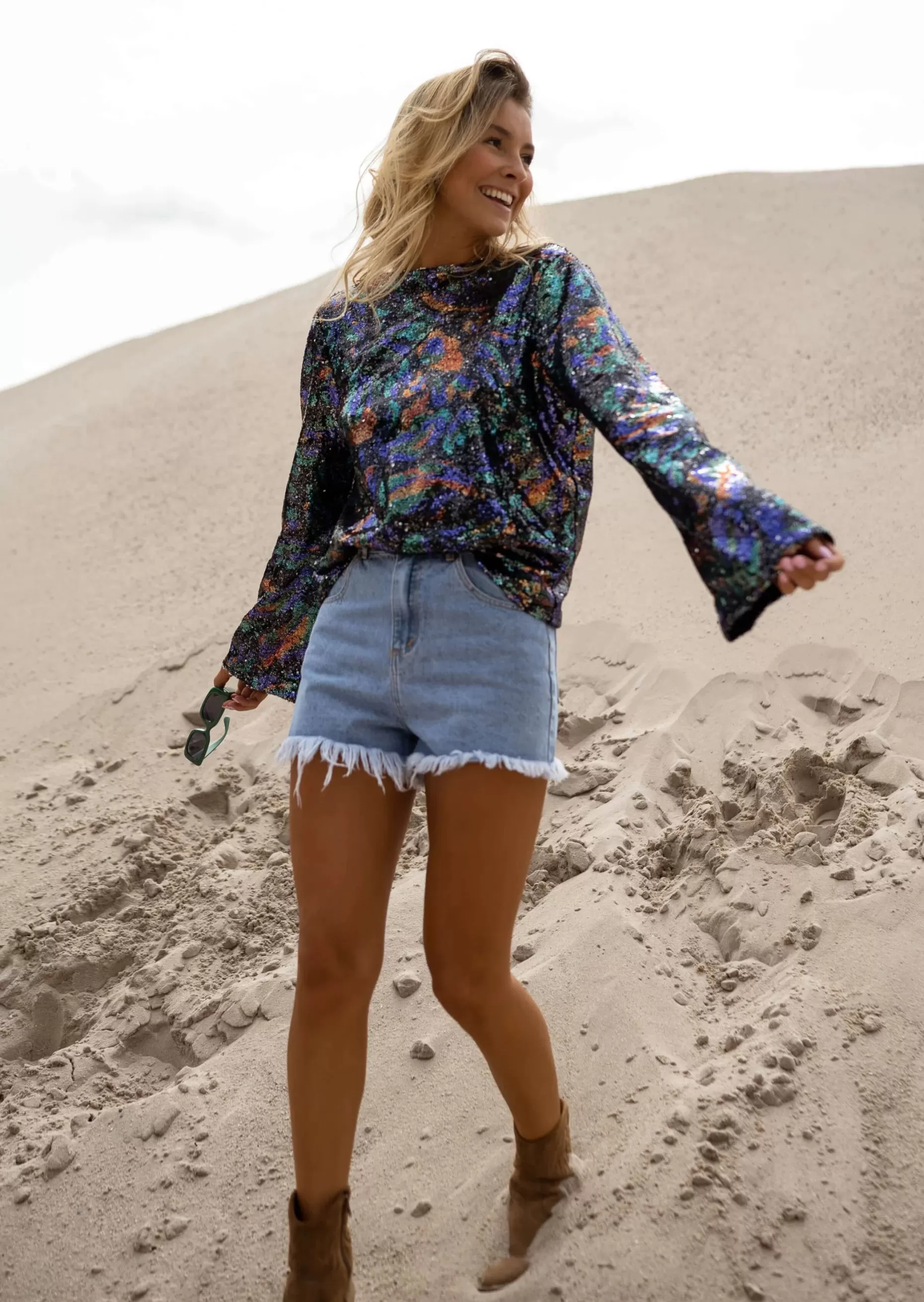 Best Sale Blouse Selma - Paillettes de Couleurs - Création Easy Clothes Femme Chemisiers & Blouses