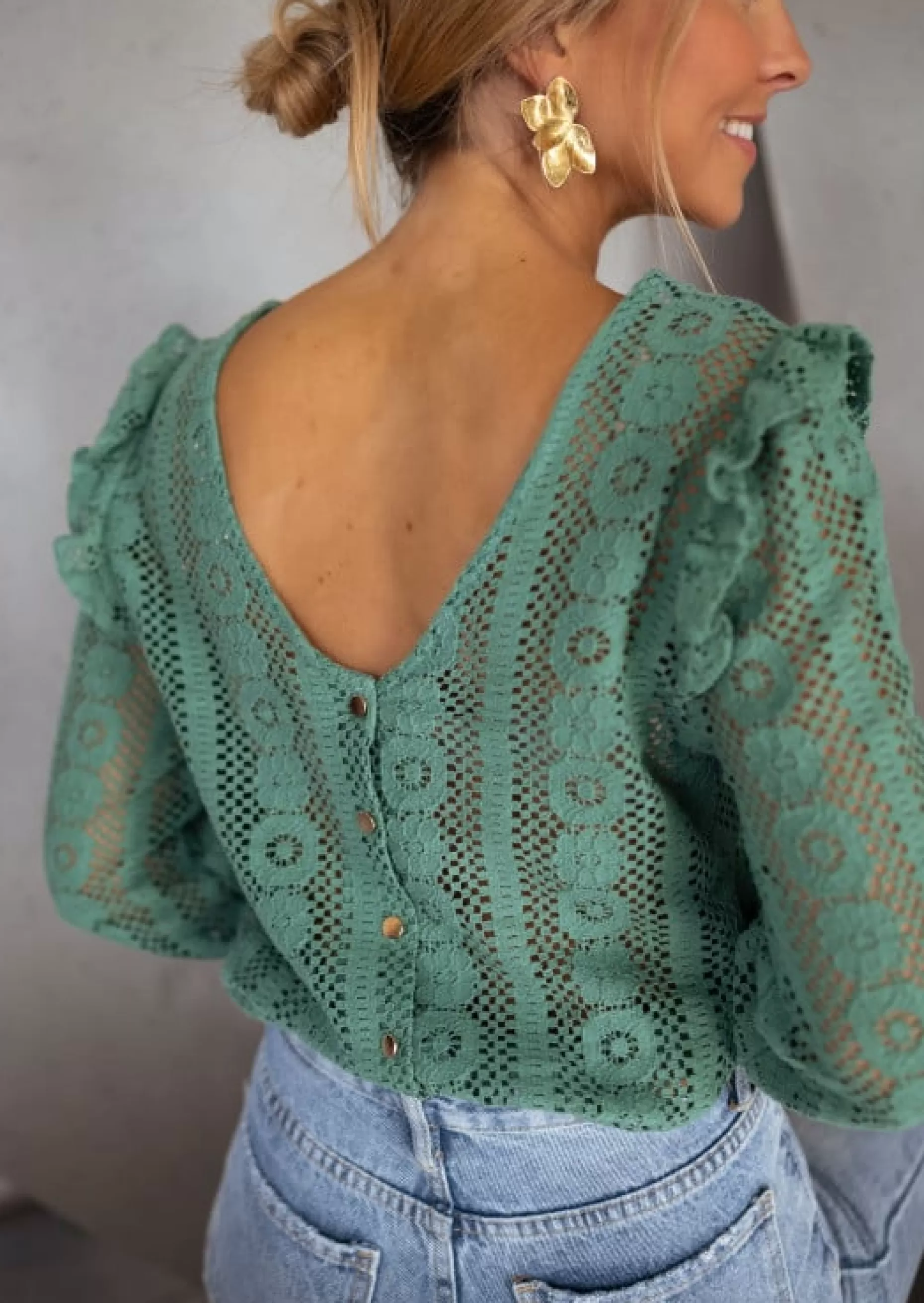 Online Blouse Verte Mencia | Avec Dentelle | Élégante & TendanceEasy Clothes Femme Chemisiers & Blouses