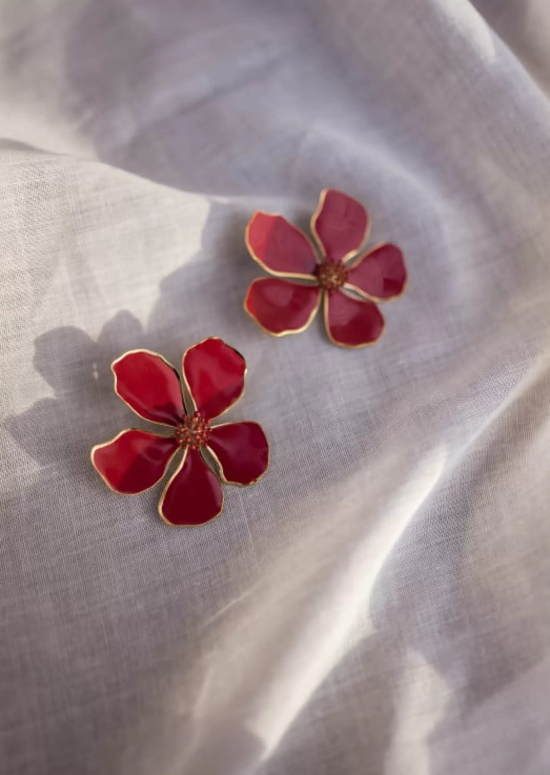 Sale Boucles d’Oreilles - Tyana - Fleurs BordeauxEasy Clothes Boucles d'oreilles