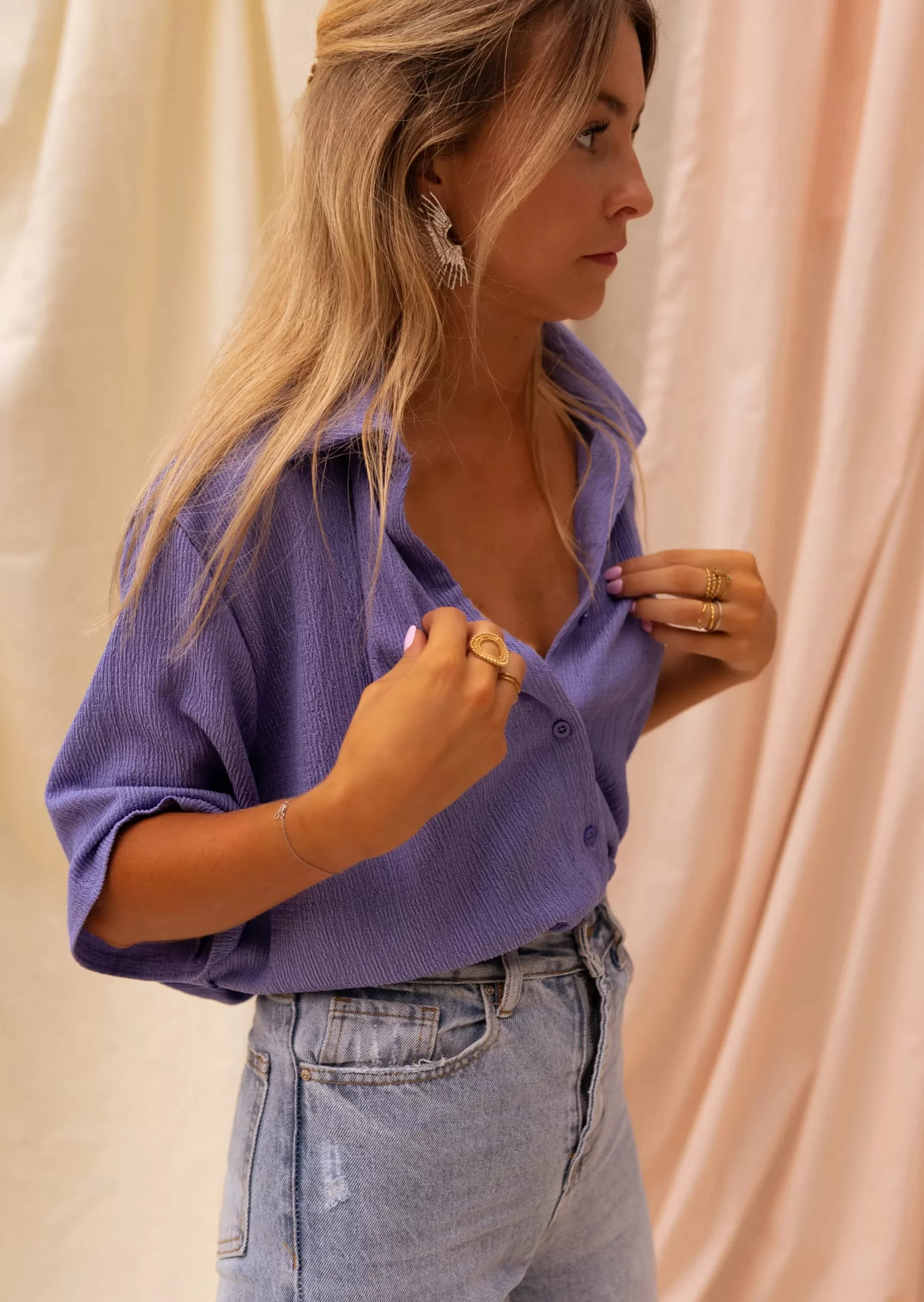 Cheap Chemise Bekki Mauve - Matière Fluide - Vêtements Tendances FemmeEasy Clothes Femme Chemisiers & Blouses