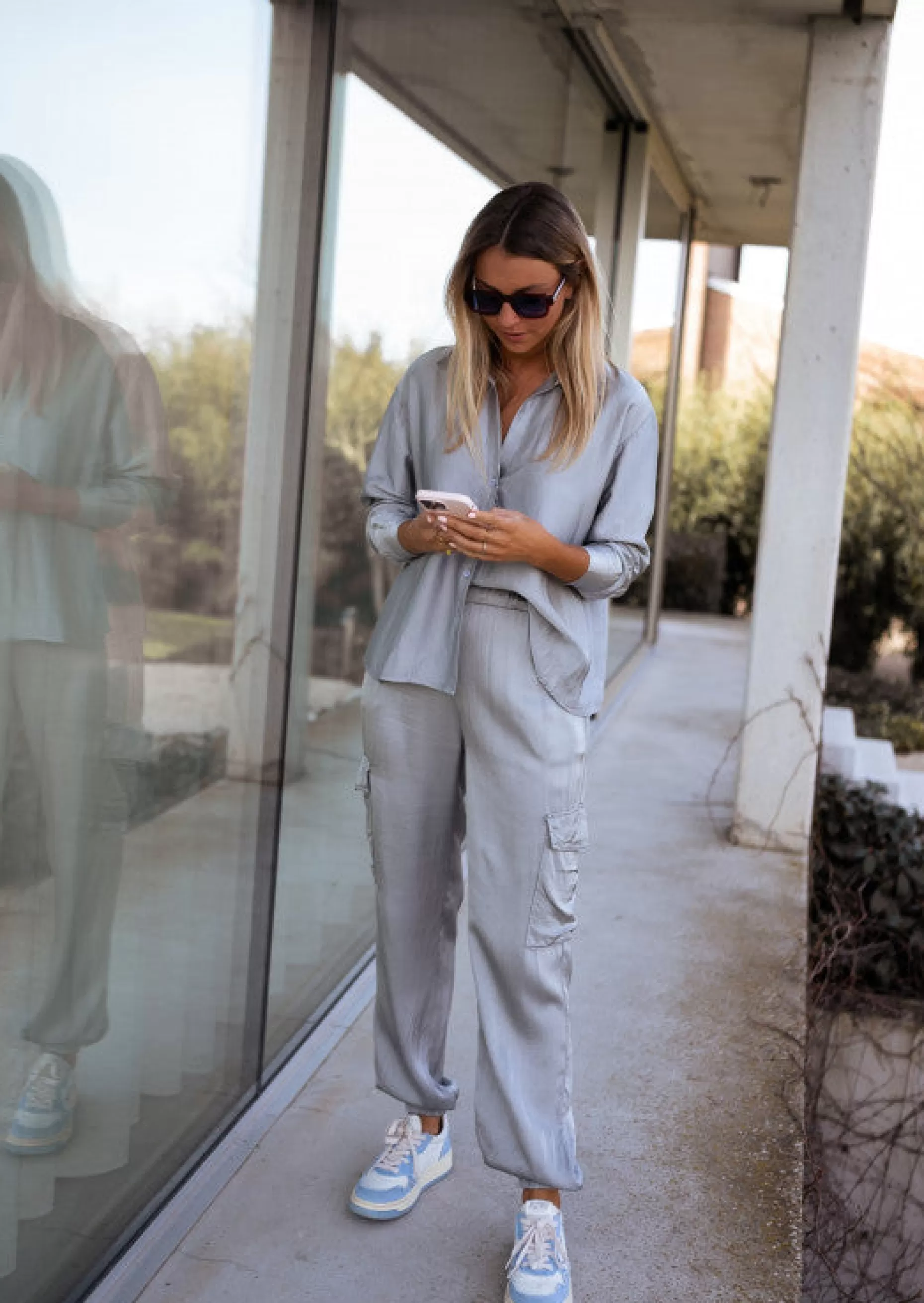 Best Chemise Jany argentée | Chemise ample satinée | Prêt-à-porter en ligne | Easy Clothes Femme Chemisiers & Blouses