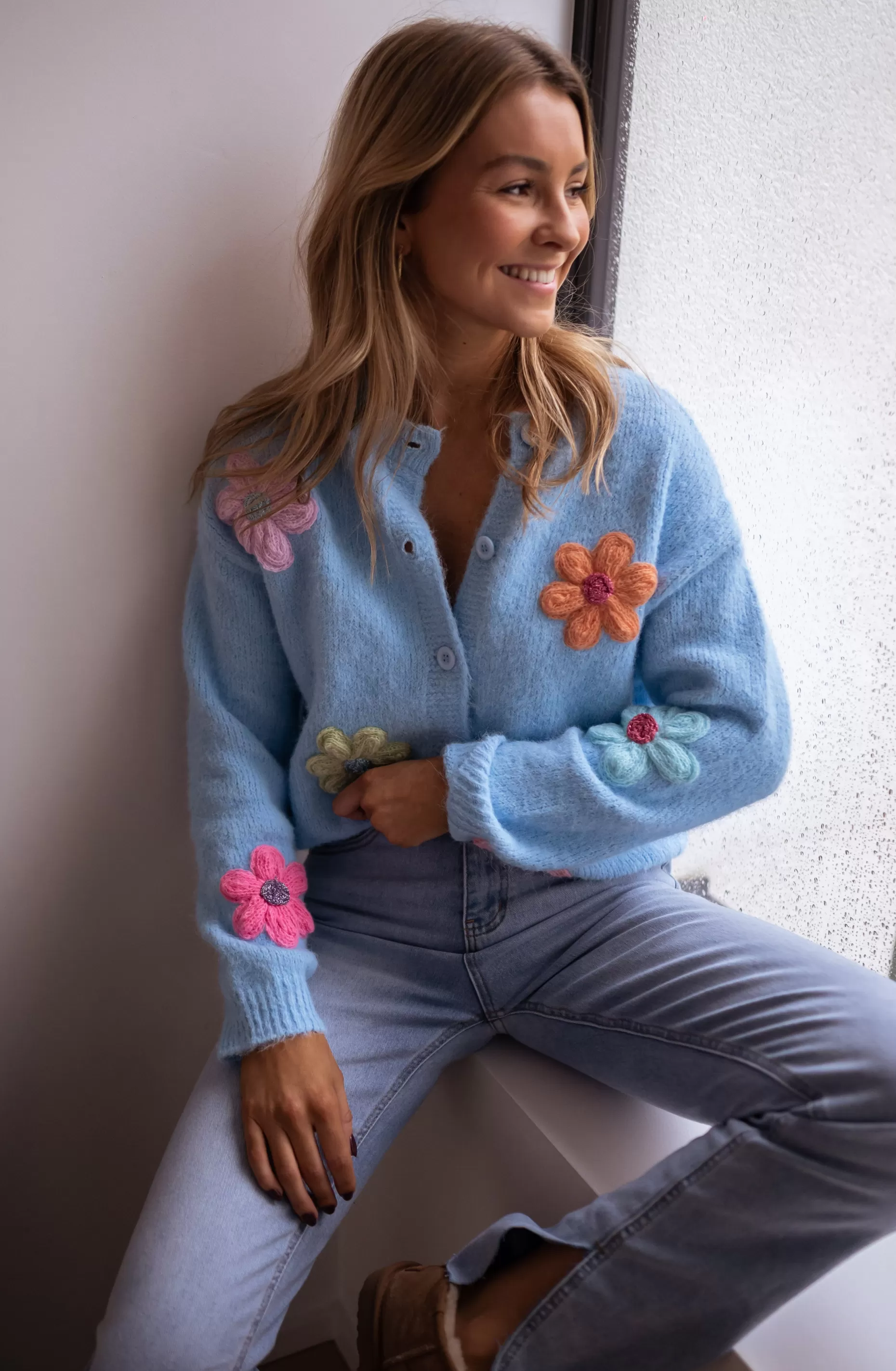 Flash Sale Gilet Charlise - Bleu à fleursEasy Clothes Femme Pulls & Gilets