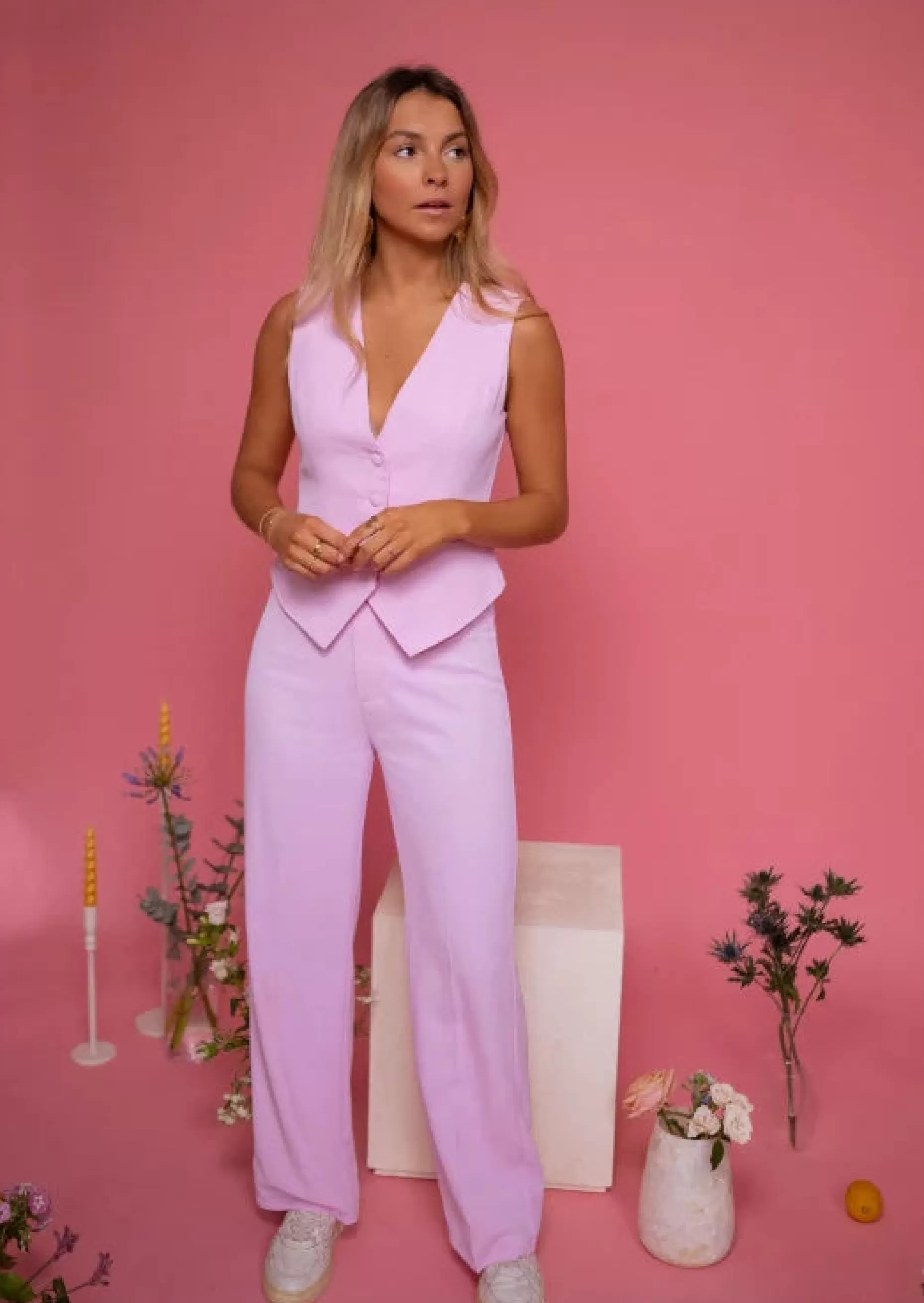 Fashion Pantalon Costume Rose | Myriam | Vêtements FemmeEasy Clothes Femme Pantalons