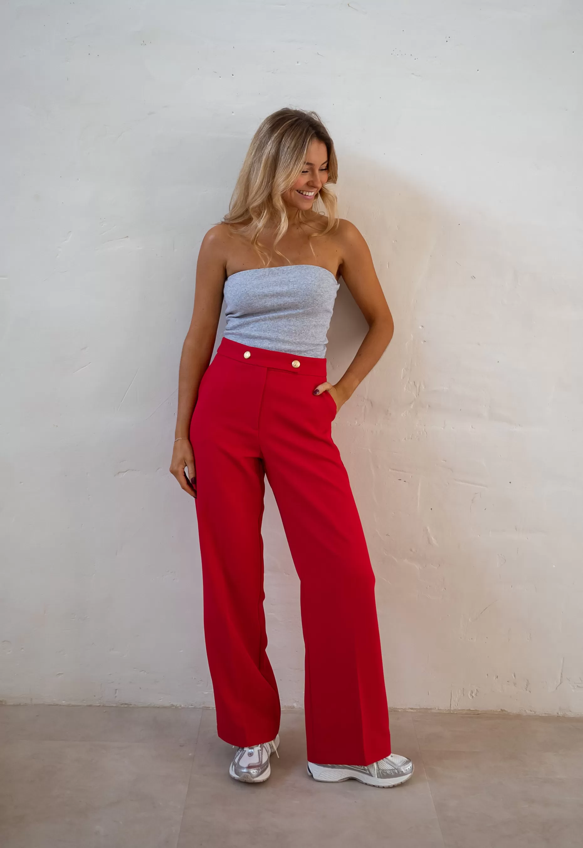 Outlet Pantalon Maona - Rouge - Ensemble TailleurEasy Clothes Femme Pantalons