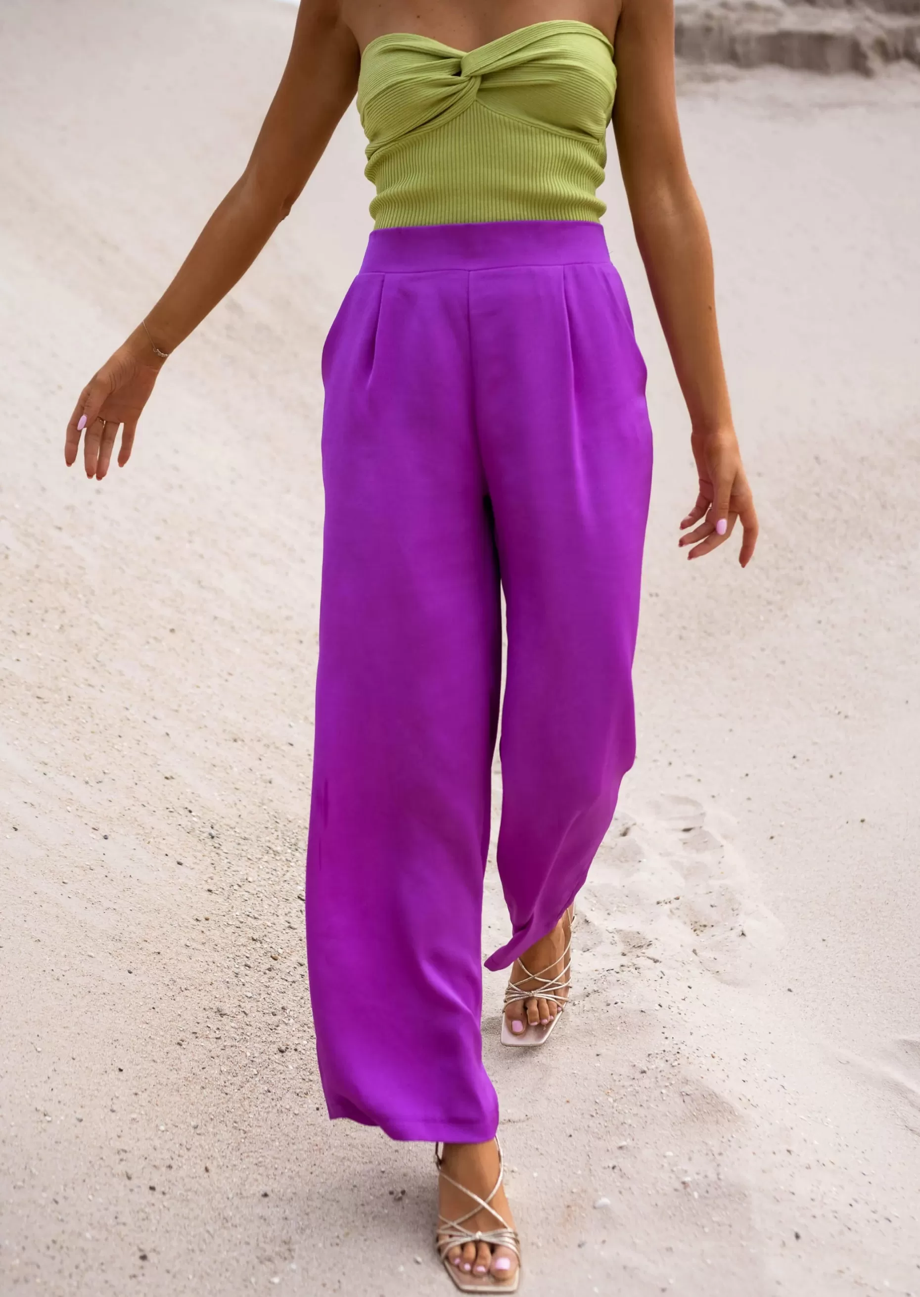 Discount Pantalon Thaly Violet - Fluide & Léger - Avec PochesEasy Clothes Femme Pantalons