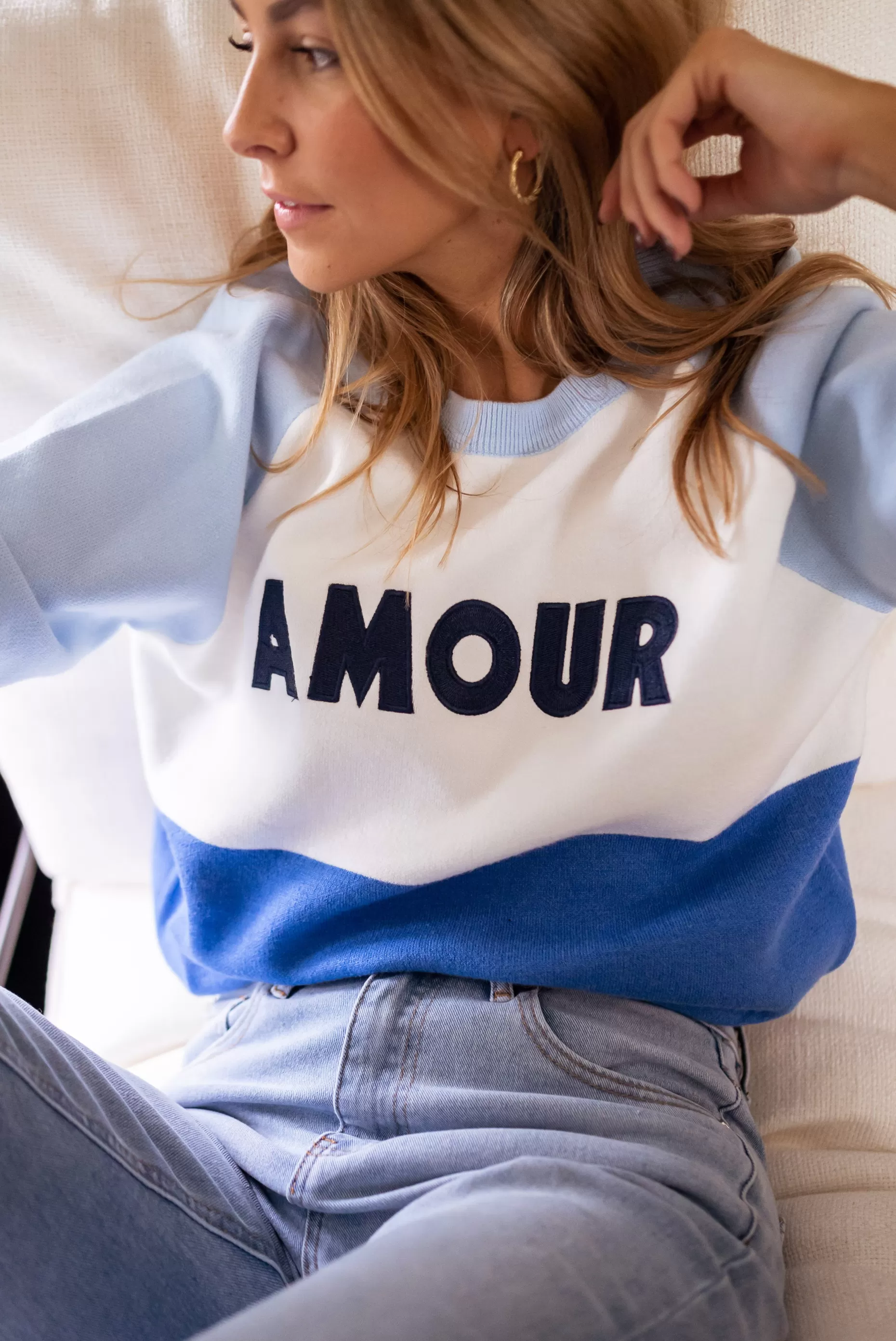 Fashion Pull - Amour - bleuEasy Clothes Femme Pulls & Gilets