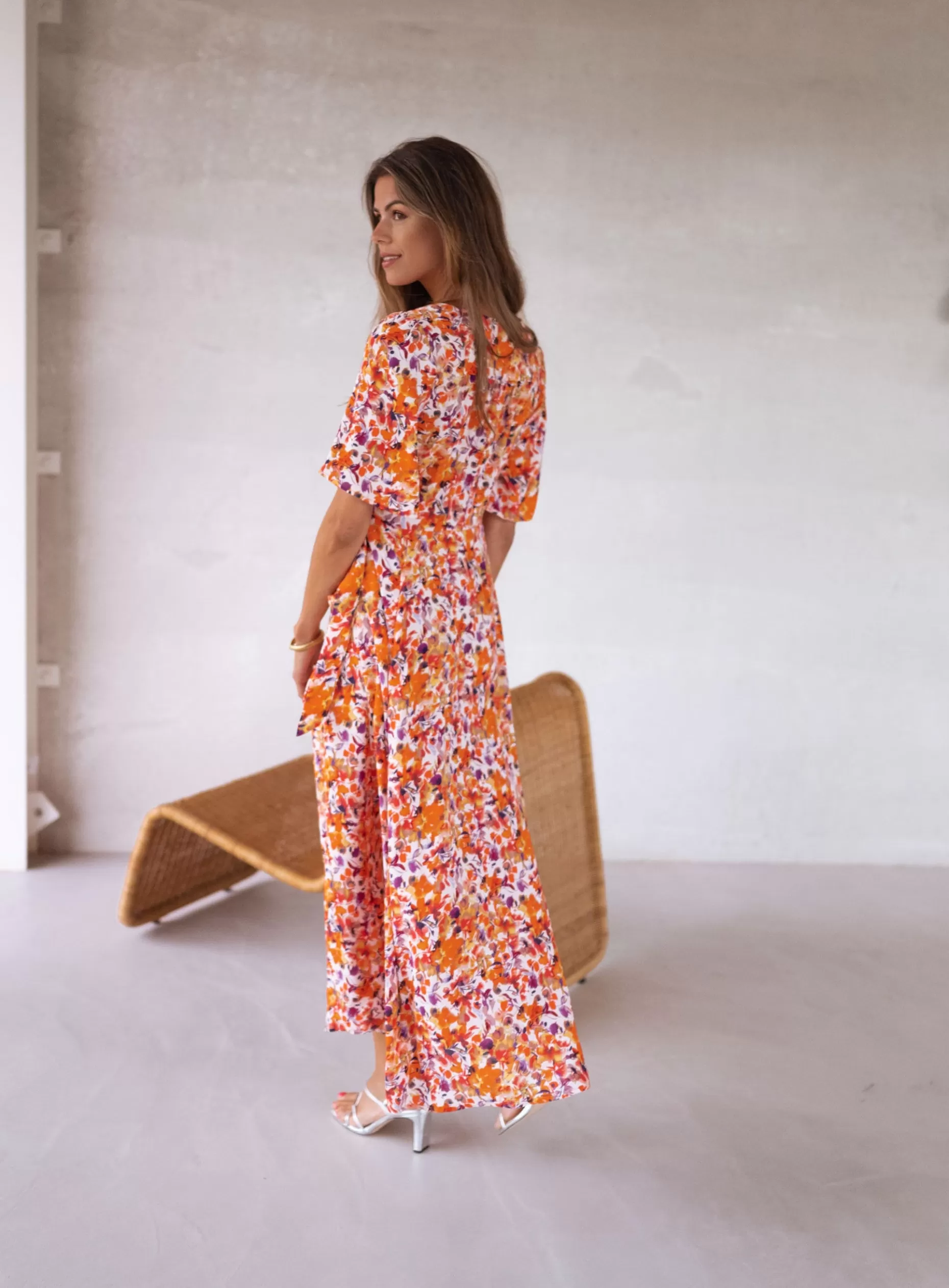 Cheap Robe Asma - orange à fleursEasy Clothes Femme Robes