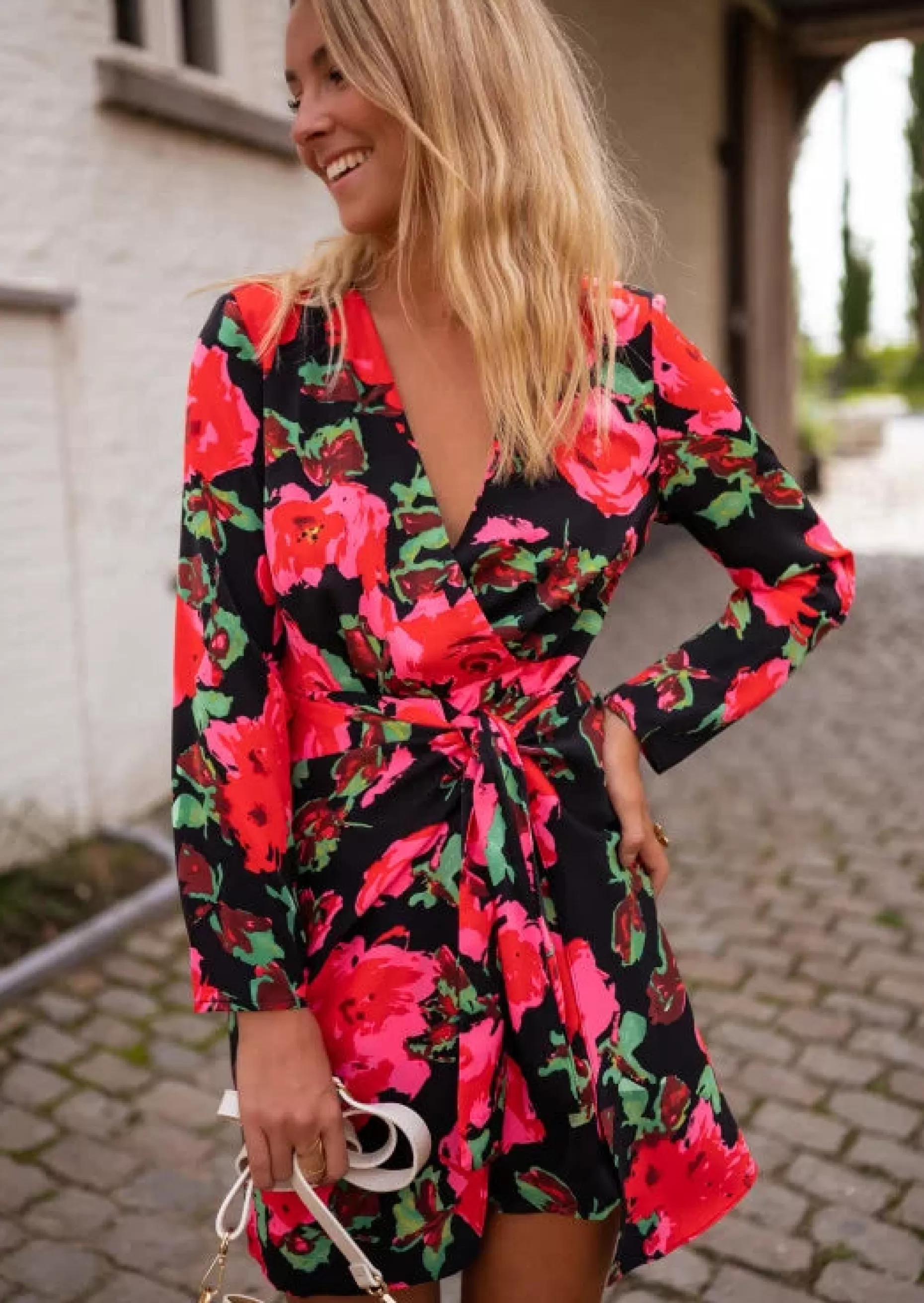 Outlet Robe Belga - À Fleurs - Epaulettes - Col VEasy Clothes Femme Robes