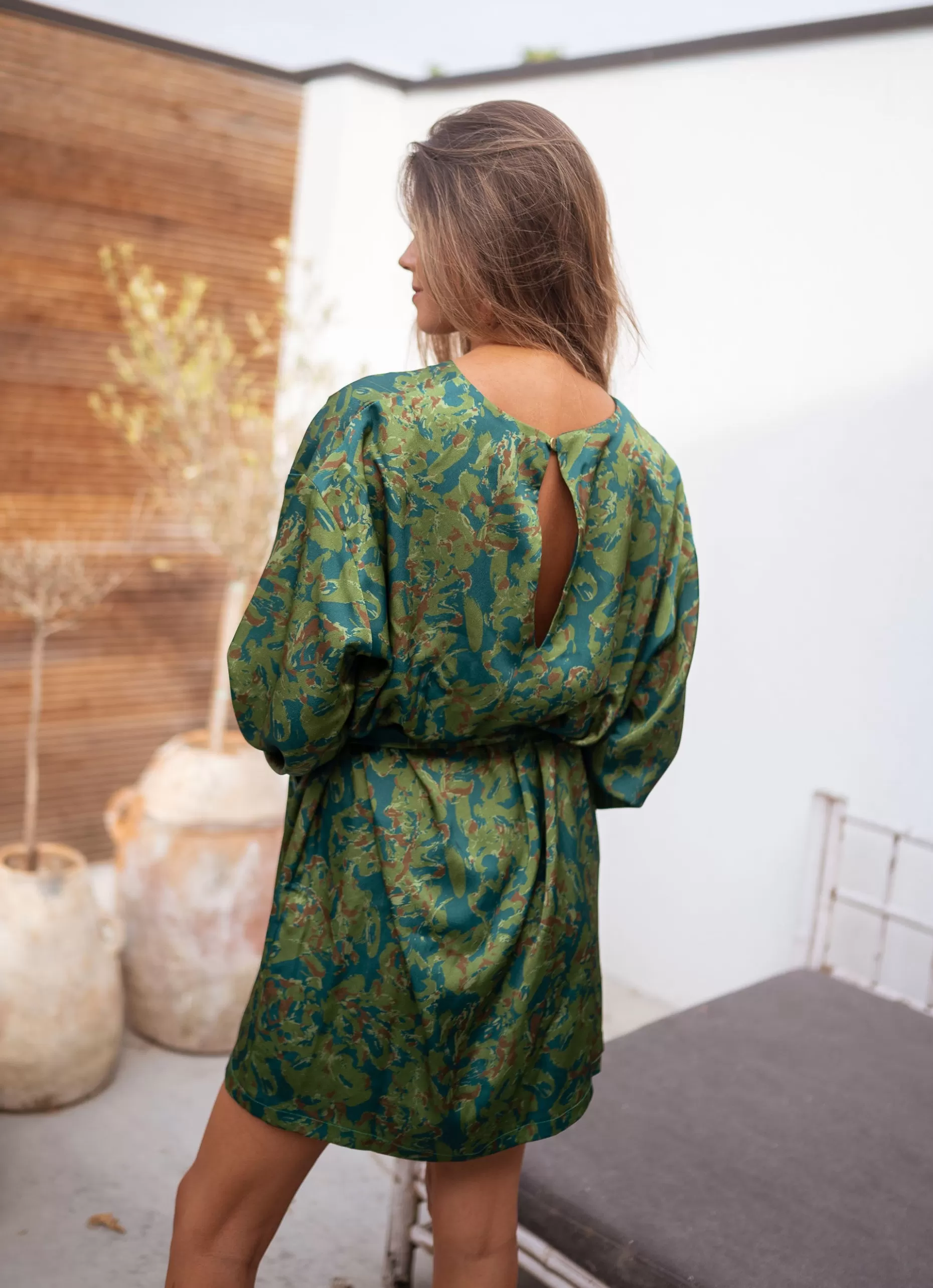 Fashion Robe Dalmi CREATION - kaki à motifsEasy Clothes Femme Robes