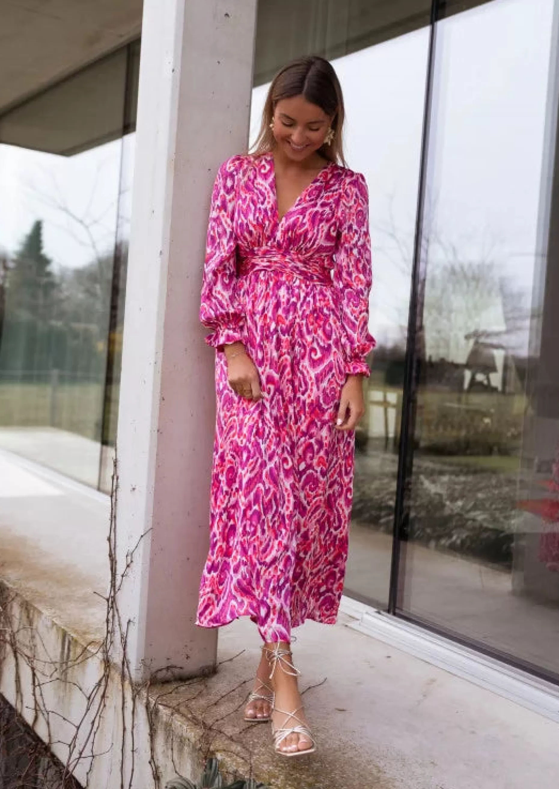 Shop Robe Farella | Rose à Motifs | Élégante & ConfortableEasy Clothes Femme Robes