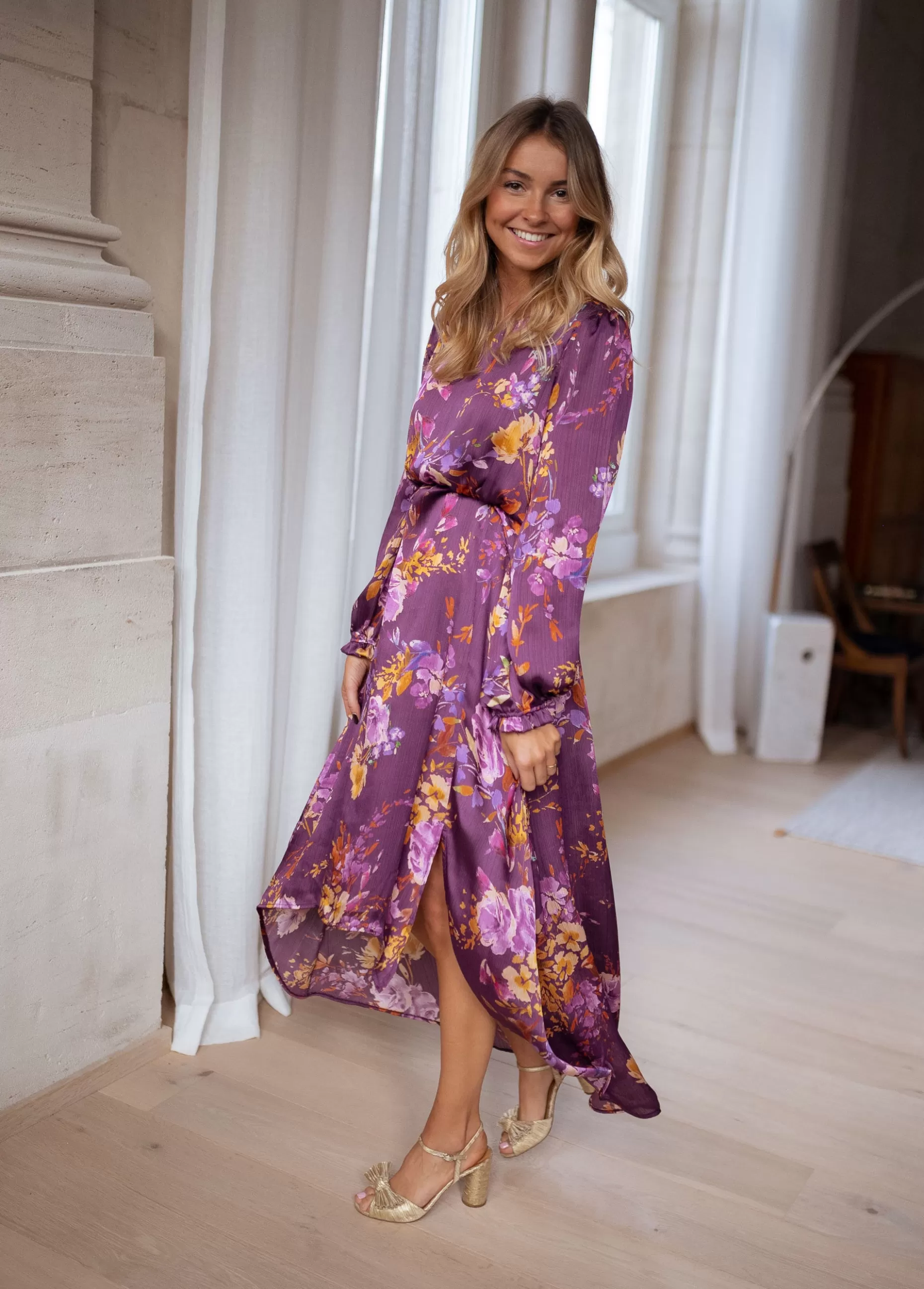 Cheap Robe Pantin CREATION - mauve à fleursEasy Clothes Femme Robes