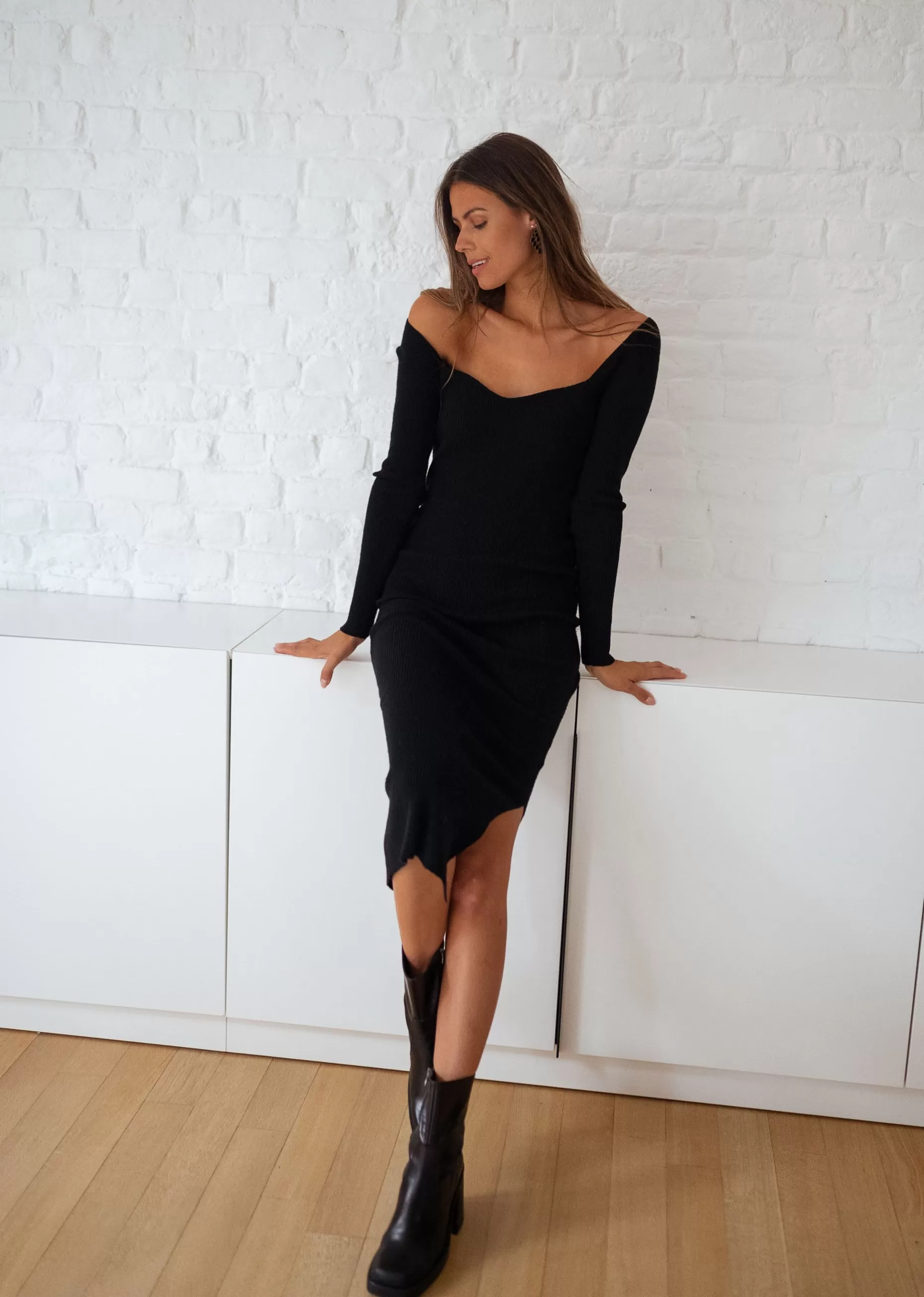 Flash Sale Robe pull Elif - noireEasy Clothes Femme Robes