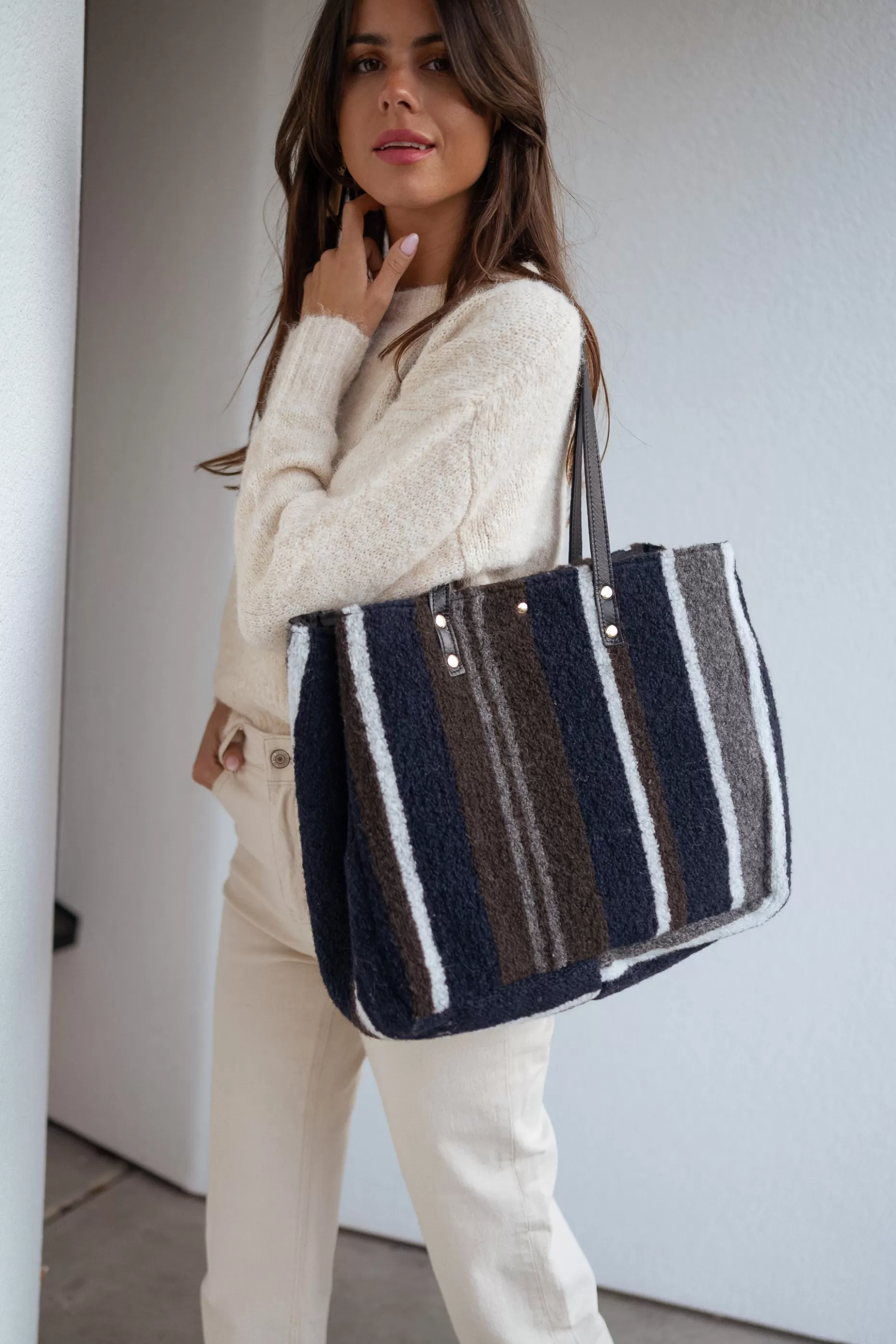 Best Sac Leah - bleu foncé à lignesEasy Clothes Sacs & Pochettes