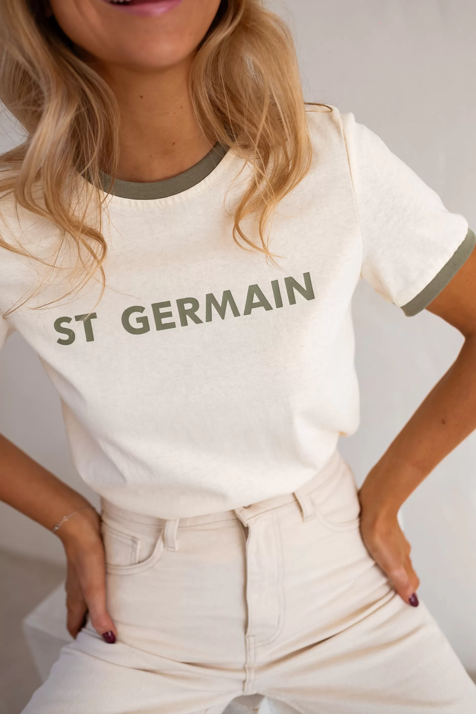 New T-shirt Saint Germain - Beige & KakiEasy Clothes Femme Tops & T-shirts